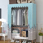 Bruin metalen frame garderobe armoire moderne vouwgarderobe kast
