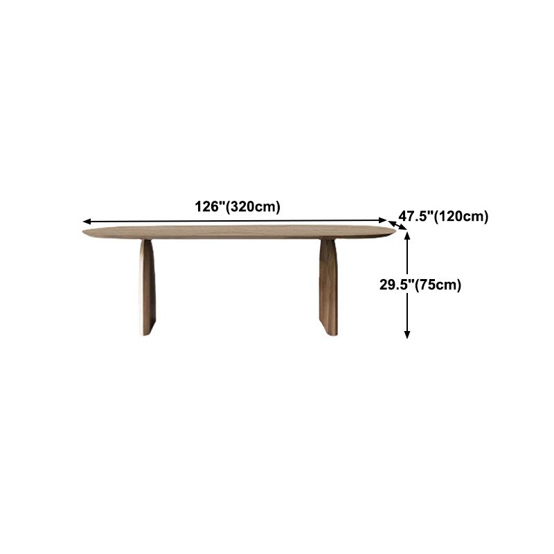 Pine Wood Top Dining Table Modern Oval Table with Sled Base in Brown Clearhalo 'Dining Tables & Seating' 'Dining Tables' 'dining_table' 'furn' 'furn_dining_table' 'Furniture' 'furniture_dining_table' 'Kitchen & Dining Furniture' 'kitchen' 'kitchen_dining_table' 1200x1200_8f48ed09-a174-48c1-a558-1db573b03d0e