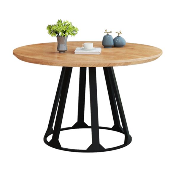 Round Solid Pinewood Brown Tone Dining Table Simplicity Pedestal Table for Dining Room Clearhalo ' dining_table' 'Dining Tables & Seating' 'Dining Tables' 'furn' 'furn_dining_table' 'Furniture' 'furniture_dining_table' 'Kitchen & Dining Furniture' 'kitchen&dining_furn' 'kitchen' 'kitchen_dining_table' 1200x1200_8f4ced3a-de36-4ce4-9239-bf65d0657e3a