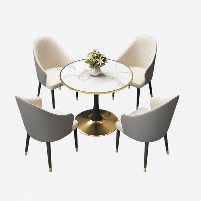 31.5'' Traditional Luxury Dining Table Round Table with Metal Tulip Base Clearhalo ' dining_table' 'Dining Tables & Seating' 'Dining Tables' 'furn' 'furn_dining_table' 'Furniture' 'furniture_dining_table' 'Kitchen & Dining Furniture' 'kitchen&dining_furn' 'kitchen' 'kitchen_dining_table' 1200x1200_8f4d41a5-540e-44da-8ada-666957a6e41f