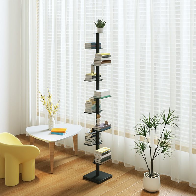 White/Black Bookcase Contemporary Style Bookshelf for Home and Office Clearhalo 'Bookcases' 'furn' 'furn_bookcases' 'Furniture' 'Office Furniture' 1200x1200_8f4df049-e78e-4ad4-a793-5b2d3528ea3e