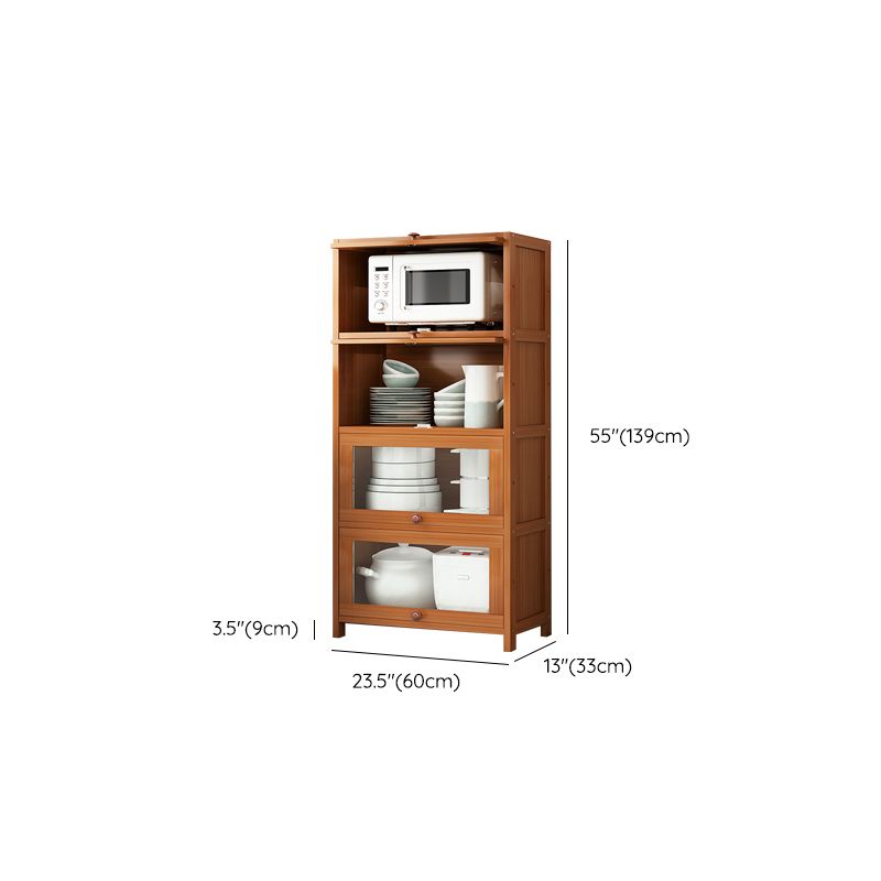 Brown Bamboo Kitchen Server Modern Dining Server for Living Room Clearhalo 'buffet_sideboard' 'Buffets & Sideboards' 'furn' 'furn_buffet_sideboard' 'Furniture' 'Kitchen & Dining Furniture' 1200x1200_8f4e3244-a641-42bf-a197-d81325302faf