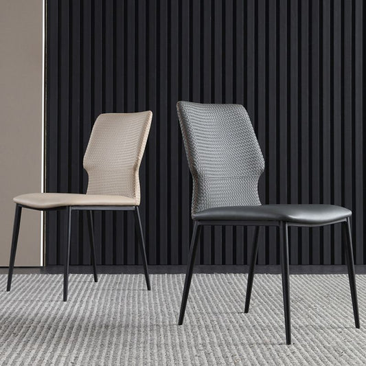 Industriële stijl faux lederen stoelen armloze zijstoelen met metalen benen voor keuken