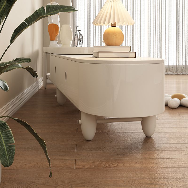 White Contemporary Oval and Round Wood Coffee Table with Drawer Clearhalo 'Coffee & Accent Tables' 'Coffee Tables' 'coffee_tables' 'furn' 'furn_coffee_tables' 'Furniture' 'Living Room Furniture' 1200x1200_8f4f8290-1ee4-425d-92d8-a9e6a8e836d1