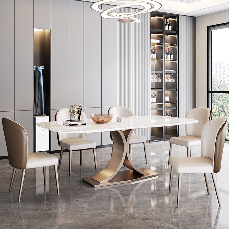Contemporary 1/4/5/6 Pieces Dining Set Sintered Stone Dining Room Set Clearhalo 'Dining Room Sets' 'Dining Tables & Seating' 'dining_room_set' 'furn' 'furn_dining_room_set' 'Furniture' 'furniture_dining_room_set' 'Kitchen & Dining Furniture' 'kitchen&dining_furn' 'kitchen' 1200x1200_8f542eb7-9084-4efb-a3d4-25737ebf9e3e