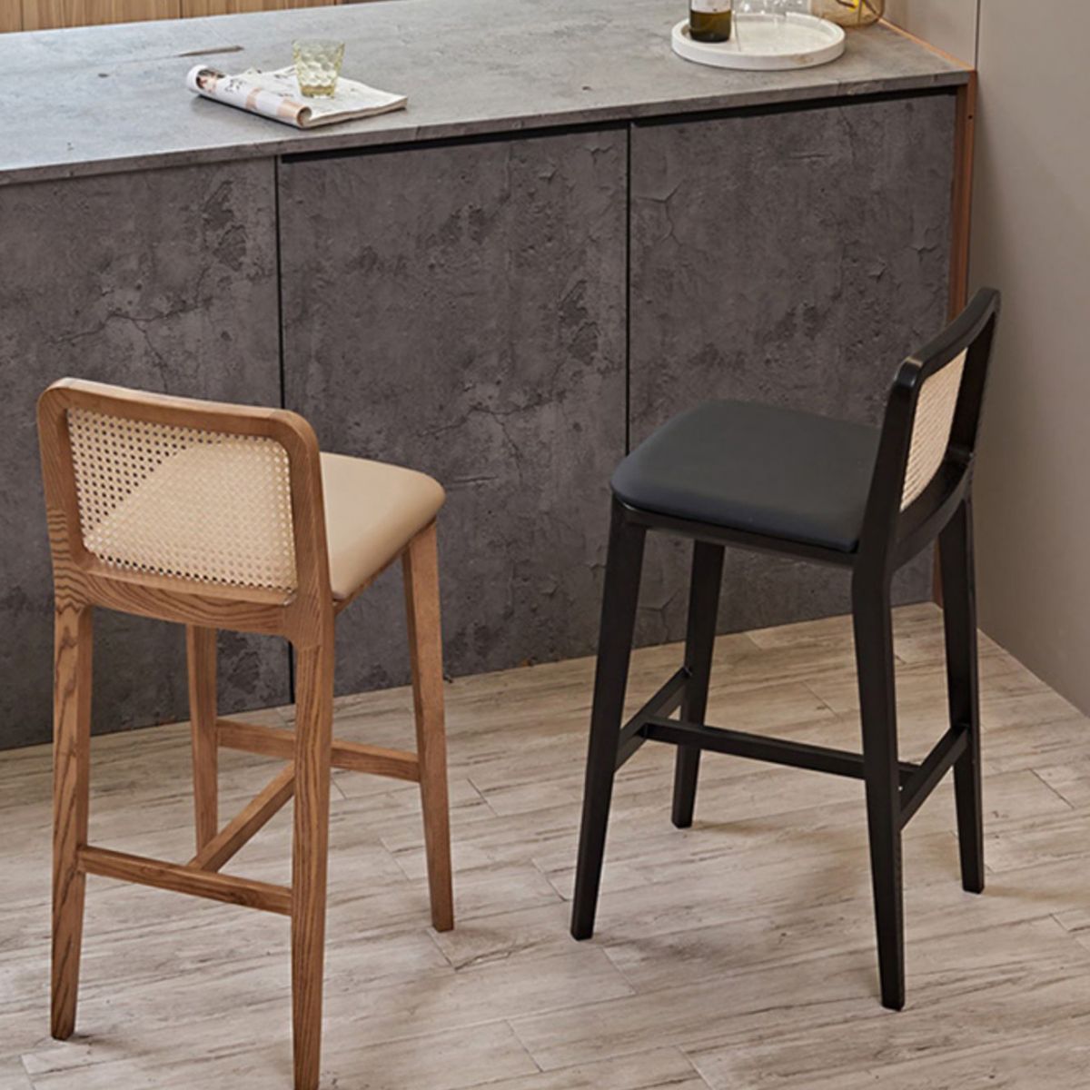 Contemporary Style Low Back Solid Wood Armless Bar Stool for Home Clearhalo 'Bar Furniture' 'Bar Stools' 'bar_stools' 'furn' 'furn_bar_stools' 'Furniture' 'Kitchen & Dining Furniture' 1200x1200_8f545e55-97f6-446f-b829-873a36683506