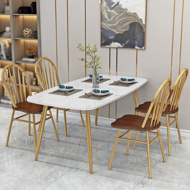 Contemporary Style Metal Dining Room Chairs Windsor Back Armless Chairs for Kitchen (Set of 4) Clearhalo ' kitchen&dining_furn' 'Dining Chairs' 'Dining Tables & Seating' 'dining_chair' 'furn' 'furn_dining_chair' 'Furniture' 'furniture_dining_chair' 'Kitchen & Dining Furniture' 'kitchen' 1200x1200_8f54c40b-d569-448d-8077-7d385a992967