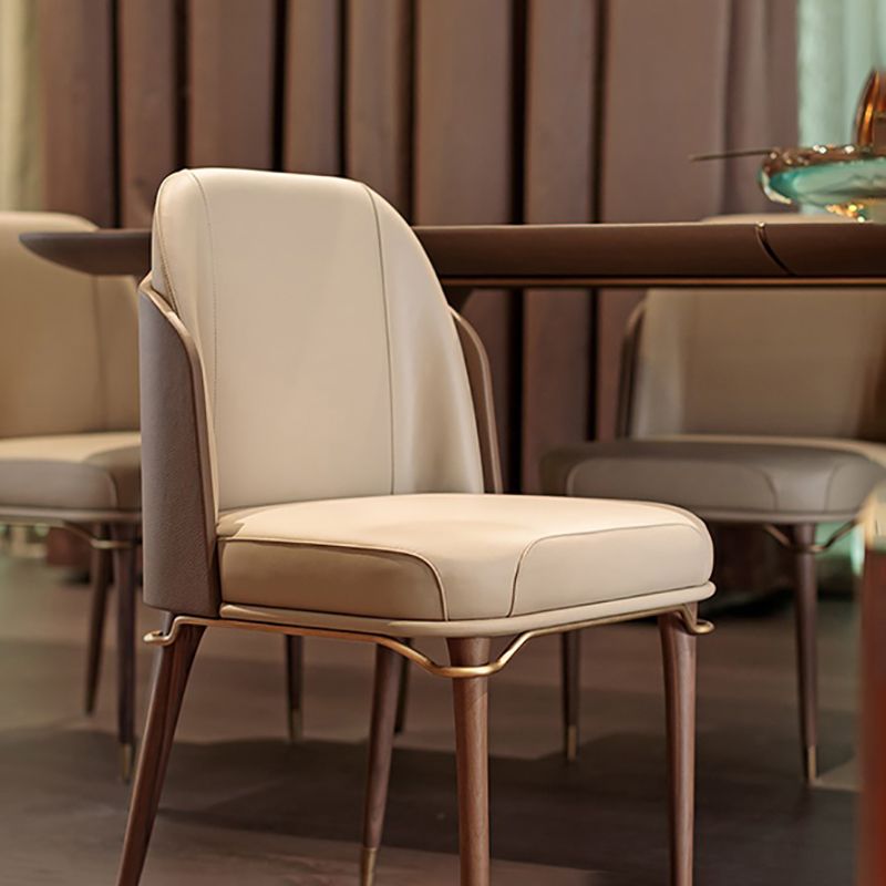 Glam Style Armless Chair Wood Parsons Side Chair for Kitchen 20"x20.8"x34.6" Clearhalo 'Dining Chairs' 'Dining Tables & Seating' 'dining_chair' 'furn' 'furn_dining_chair' 'Furniture' 'furniture_dining_chair' 'Kitchen & Dining Furniture' 1200x1200_8f55071f-d995-416a-a3b5-7e009e95a7e2