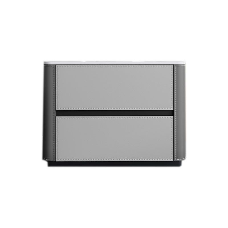 Eigentijdse stenen borst slaapkamer verticale opbergkast in grijs met laden