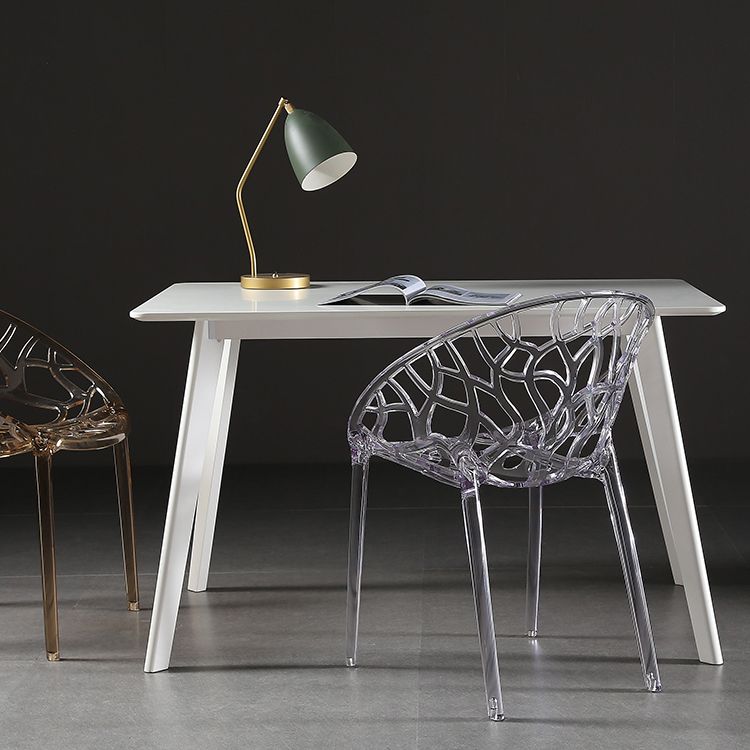 Scandinavian Armless Dining Chairs Acrylic Cross Back Side Chair