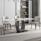 Rectangular Stone Top Dining Table Double Pedestal Metal Base for Living Room Clearhalo 'Dining Tables & Seating' 'Dining Tables' 'dining_table' 'furn' 'furn_dining_table' 'Furniture' 'Kitchen & Dining Furniture' 1200x1200_8f560ffa-8b1a-46c9-abc1-23f31f06de62