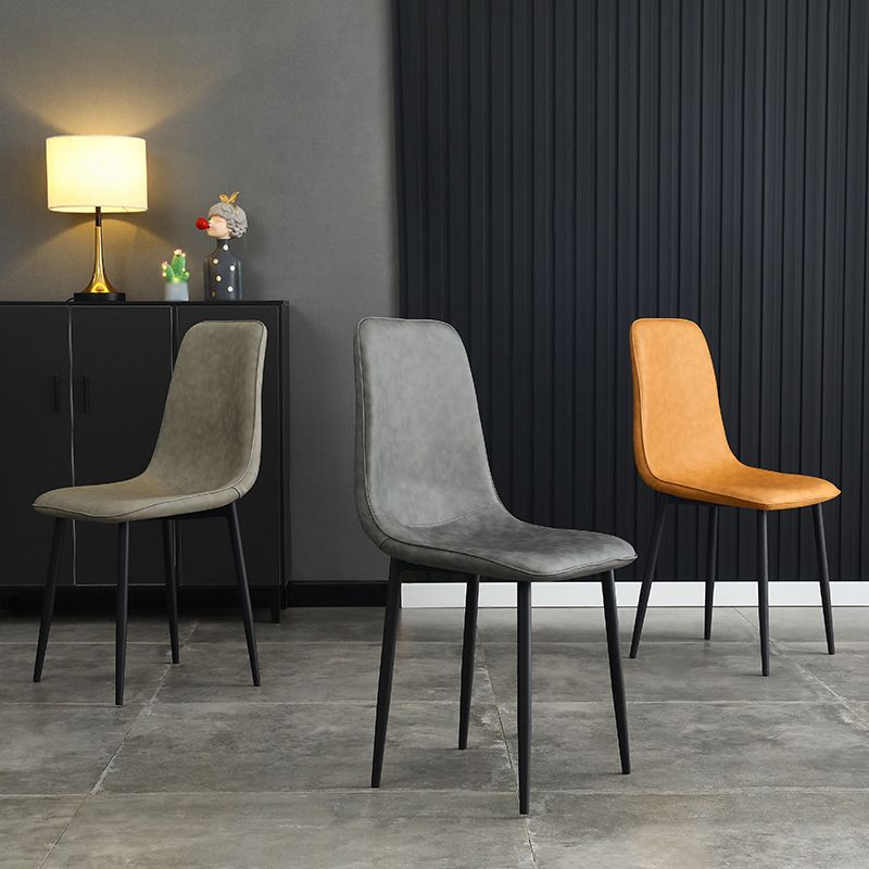 Contemporary Style Metal Chair Kitchen Dining Solid Back Dining Side Chairs Clearhalo ' kitchen&dining_furn' 'Dining Chairs' 'Dining Tables & Seating' 'dining_chair' 'furn' 'furn_dining_chair' 'Furniture' 'furniture_dining_chair' 'Kitchen & Dining Furniture' 'kitchen' 1200x1200_8f5649f1-e2f6-4557-bd4d-acd9a2f3557f