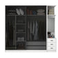 White Wardrobe with Grey Glass Doors Modern Storage Cabinet for Bedroom Clearhalo 'Armoires & Wardrobes' 'armoires_wardrobes' 'Bedroom Furniture' 'furn' 'furn_armoires_wardrobes' 'Furniture' 1200x1200_8f570082-1e90-405b-b3ec-b3b7463eeb90