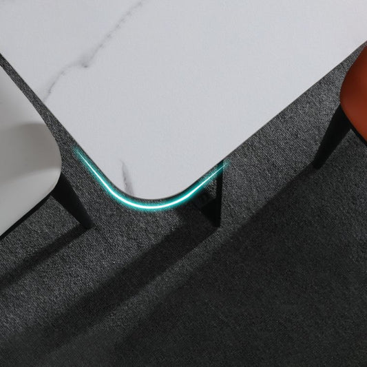 Set da tavolo da rettangolo in pietra sinterizzato contemporaneo 1/2/5/7 pezzi da pranzo