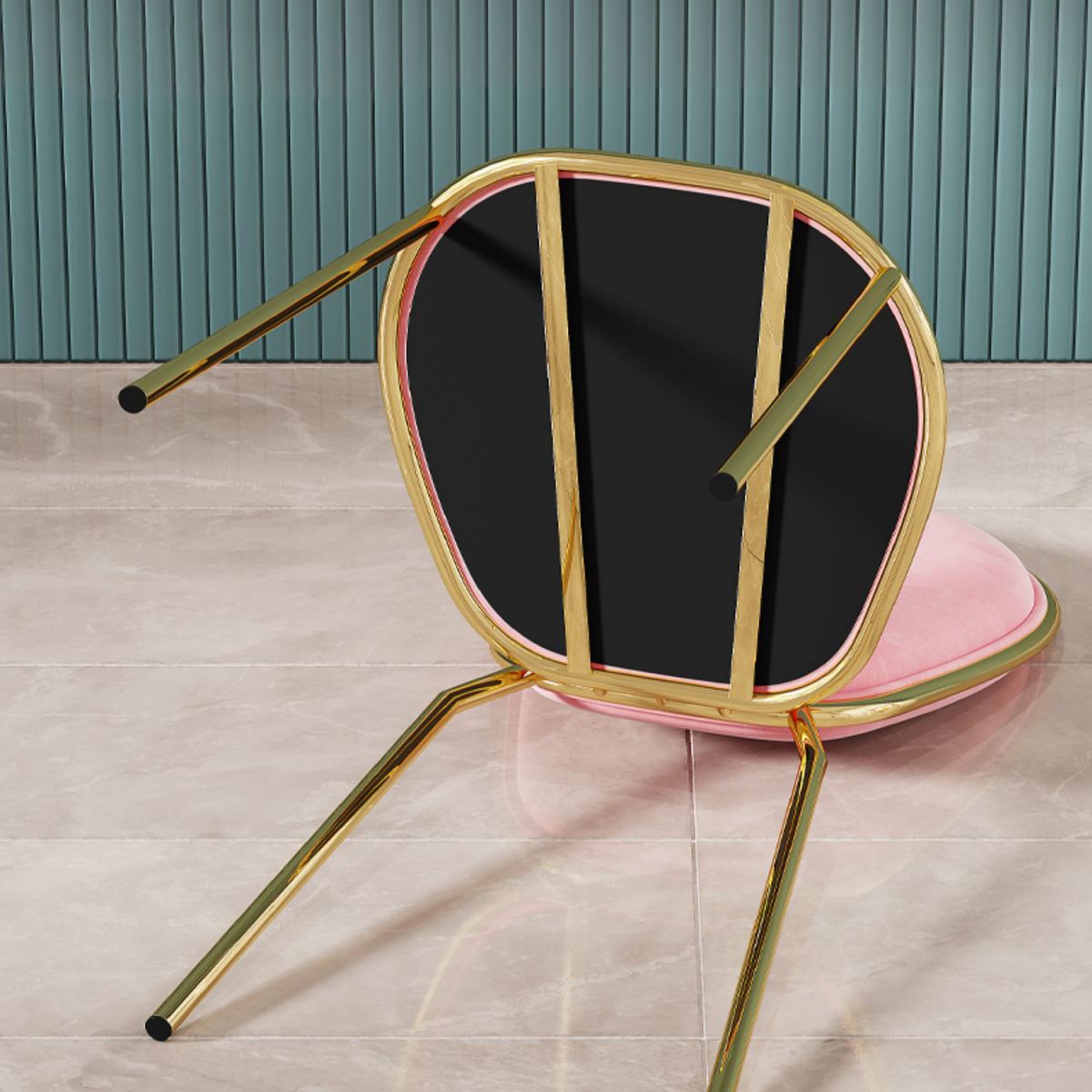 Gestoffeerde eetkamerstoel Glam -stijl Open achterstoel voor de eetkamer