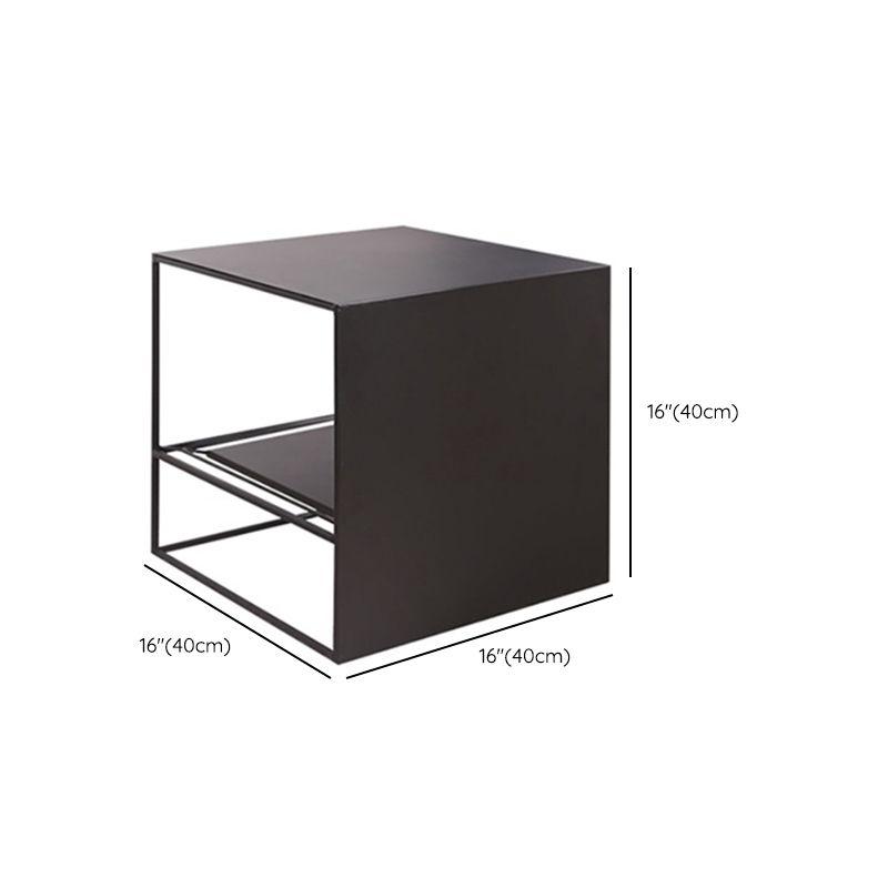 Frame 2 Nesting Square Coffee Table Set Black Iron Cocktail Table with Storage Shelf Clearhalo 'Coffee & Accent Tables' 'Coffee Tables' 'coffee_tables' 'furn' 'furn_coffee_tables' 'Furniture' 'Living Room Furniture' 1200x1200_8f57a62f-d1f6-42c6-bc47-9dc578d83cf0
