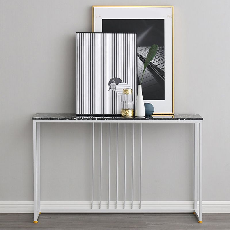 Glam Console Accent Table Antieke afwerking Bafe -consoletafel in marmer