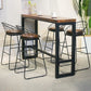 Industrial Style 1/2/3/5 Pieces Bar Table Set Rectangle Bar Table with High Wood Stools Clearhalo 'Bar Furniture' 'furn' 'furn_home_bar_bar_sets' 'Furniture' 'Home Bars & Bar Sets' 'home_bar_bar_sets' 'Kitchen & Dining Furniture' 1200x1200_8f5b9dd7-4884-4b89-b22a-b380526a8fa9