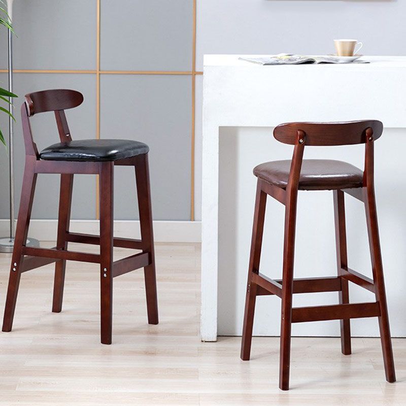Scandinavian Rubberwood Home Barstool Matte Finish Upholstered Stool Clearhalo 'Bar Furniture' 'Bar Stools' 'bar_stools' 'Furniture' 'furniture_bar_stools' 'Kitchen & Dining Furniture' 1200x1200_8f5babf5-3892-4f21-b3c9-b593ad05dfef
