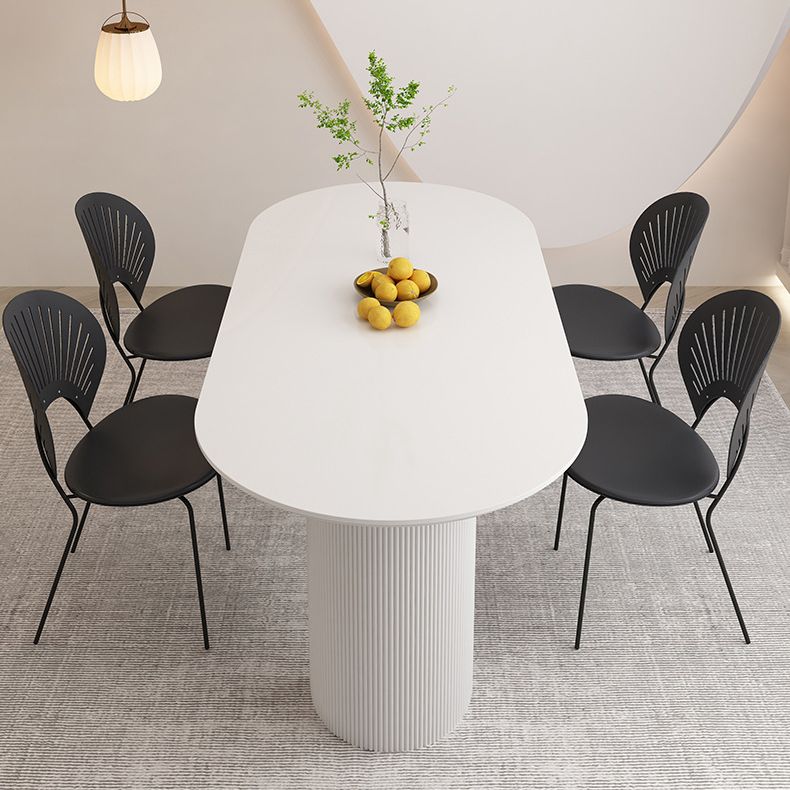 Stone Top Dining Table Contemporary Oval Table with Sled Base Clearhalo 'Dining Tables & Seating' 'Dining Tables' 'dining_table' 'furn' 'furn_dining_table' 'Furniture' 'Kitchen & Dining Furniture' 1200x1200_8f5bee92-dcc6-4832-9e35-8548f97117b6