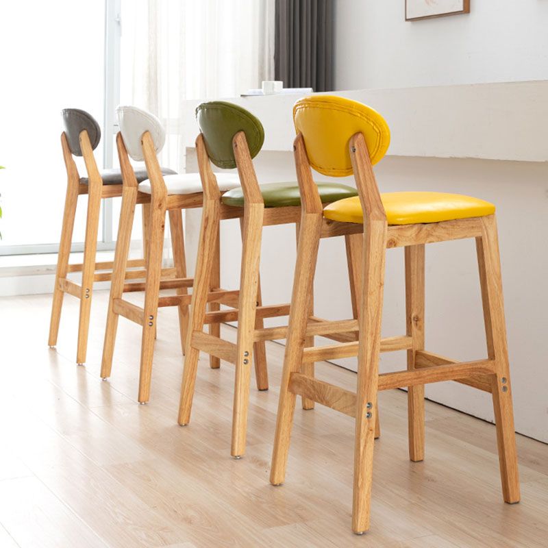 Modern Armless Backrest Counter Stool Wood Dessert Shop Bar Stool with Cushion and Pedal Clearhalo 'Bar Furniture' 'Bar Stools' 'bar_stools' 'furn' 'furn_bar_stools' 'furniture_bar_stools' 'Kitchen & Dining Furniture' 'kitchen&dining_furn' 'kitchen' 'kitchen_furn' Furniture' 1200x1200_8f5c5c6c-64b7-410b-bdb3-d223e8b19f71