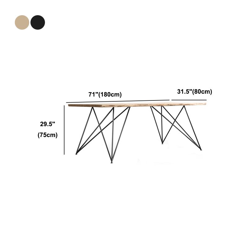 Moderne eettafel in bruine houten rechthoek eettafel voor keuken