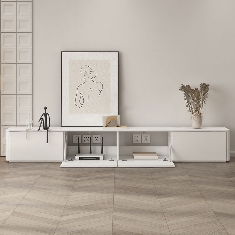 Faux Wood Media Console Contemporary White TV Stand Console with Drawers Clearhalo 'furn' 'furn_tv_stands_entertainment_centers' 'Furniture' 'Living Room Furniture' 'TV Stands & Entertainment Centers' 'TV Stands & Media Storage Furniture' 'tv_stands_entertainment_centers' 1200x1200_8f5cd145-d0eb-469b-b094-d91c0735136c