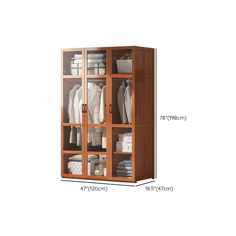 Modern Style Wardrobe Cabinet Wood Clothes Rail Wardrobe Armoire