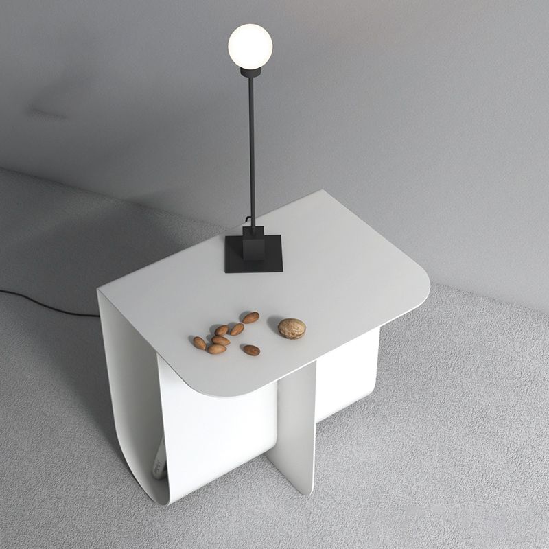 Metal Rectangle Top Side Table 14.96" Tall Abstract Base End Table with Storage Clearhalo 'Coffee & Accent Tables' 'End & Side Tables' 'end_side_tables' 'furn' 'furn_end_side_tables' 'Furniture' 'Living Room Furniture' 1200x1200_8f5eca58-3491-460d-afc4-06d606dc7535