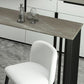 Modern Marble Table with Rectangle Table Top Black Double Pedestal Table - 42" H Clearhalo 'Bar Furniture' 'Bar Tables' 'bar_tables' 'furn' 'furn_bar_tables' 'Furniture' 'furniture_bar_tables' 'Kitchen & Dining Furniture' 1200x1200_8f5ef652-9cb5-4bf1-8aed-6f7a56487160