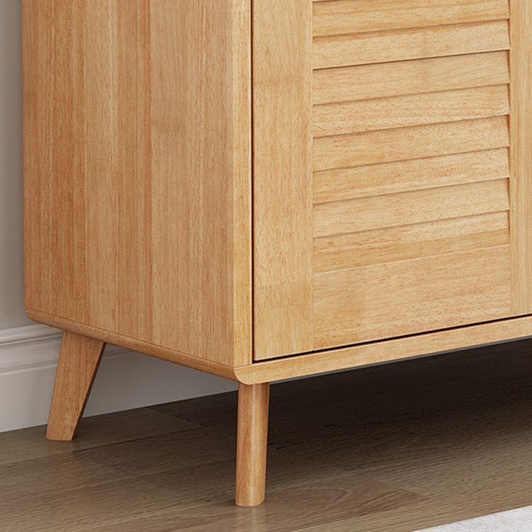 Gabinete contemporáneo de acento de madera maciza con 2 cajones y puertas