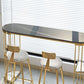 Glam Style Bar Table Stone Oval Top Pub Table with Cabinet for Dining Room Clearhalo 'Bar Furniture' 'Bar Tables' 'bar_tables' 'furn' 'furn_bar_tables' 'Furniture' 'furniture_bar_tables' 'Kitchen & Dining Furniture' 1200x1200_8f619839-b058-4b4e-85d6-da544ba9dc6e
