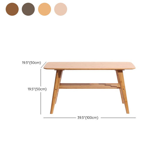 4脚コーヒーテーブルモダンウッドオーバルカクテルテーブル付き棚付き