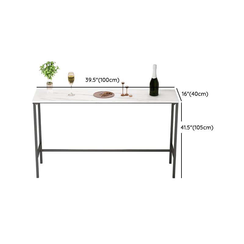 Set tavolo e sgabello da bar moderno Tavolo e sgabelli da bar rettangolari con piano in pietra da 1/3/5 pezzi