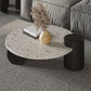 Modern Stone Coffee Table Round Abstract Coffee Cocktail Table
