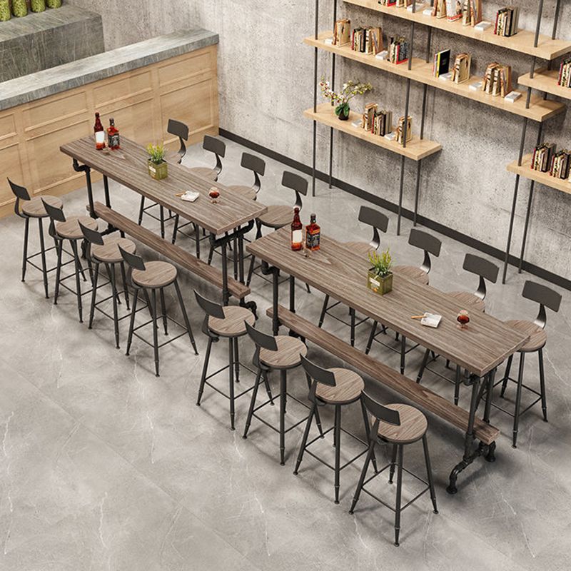 Solid Wood Bistro Bar Table Rectangle Black Base Bar Table for Dining Room Clearhalo 'Bar Furniture' 'Bar Tables' 'bar_tables' 'furn' 'furn_bar_tables' 'Furniture' 'Kitchen & Dining Furniture' 1200x1200_8f6245a0-21de-4c67-b014-5d21834ec148