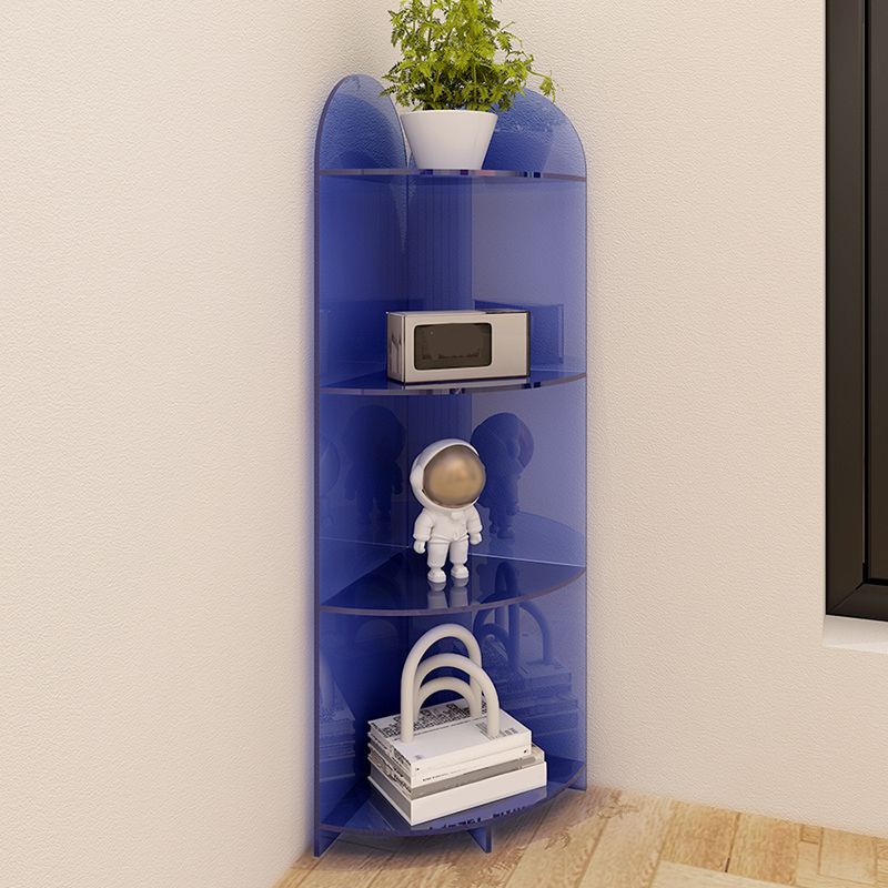 Modern Style Closed Back Bookshelf Corner Acrylic Bookcase with Triangle Shelves Clearhalo 'Bookcases' 'furn' 'furn_bookcases' 'Furniture' 'Office Furniture' 1200x1200_8f627012-3365-4636-b5a8-47062e60f43b