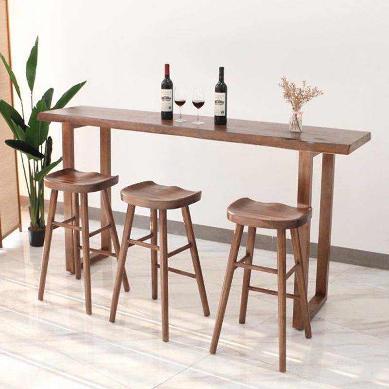 Wood Bar Dining Table Modern Bar Table with Sled Base for Dining Room Kitchen Clearhalo 'Bar Furniture' 'Bar Tables' 'bar_tables' 'furn' 'furn_bar_tables' 'Furniture' 'furniture_bar_tables' 'Kitchen & Dining Furniture' 1200x1200_8f6502cf-b791-41ed-967d-1b88d8dfc8de