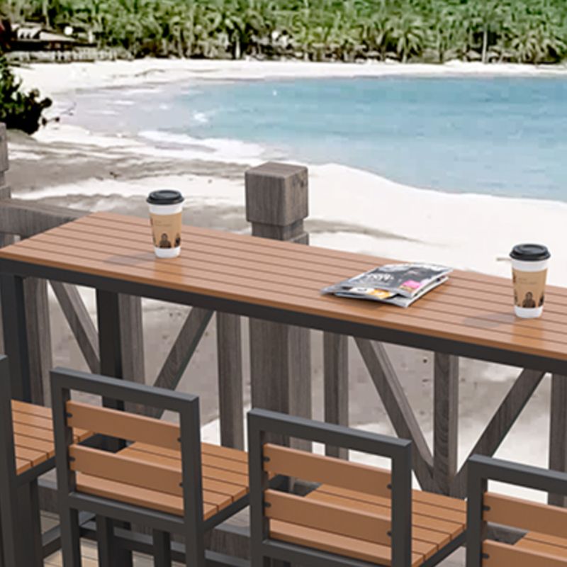 Industrial Counter Height Dining Table Trestle Bar Dining Table Clearhalo 'Bar Furniture' 'Bar Tables' 'bar_tables' 'furn' 'furn_bar_tables' 'Furniture' 'Kitchen & Dining Furniture' 1200x1200_8f6662b0-0832-4523-9988-0d234ec7178f