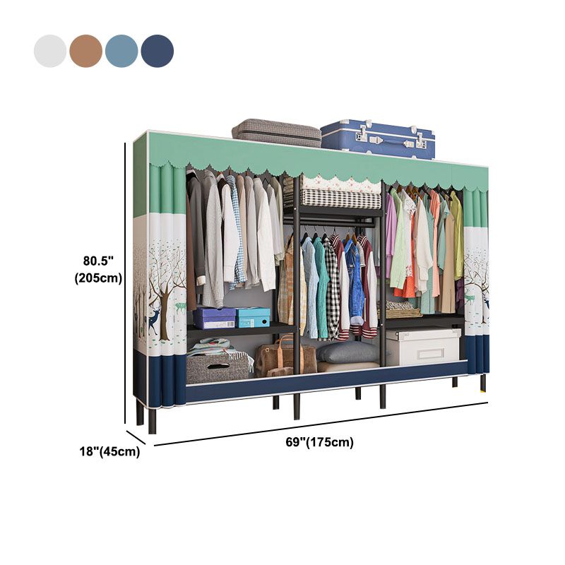 Contemporary Style Wardrobe 1 Door Steel Wardrobe Closet for Home