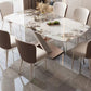 Mesa de comedor de estilo moderno, mesa rectangular con base metálica para comedor