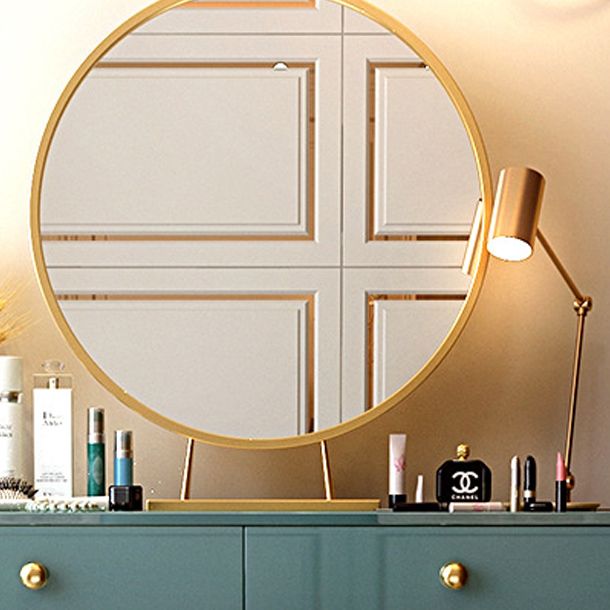 Glam 29.5" Height Wooden Makeup Vanity with Drawers and Mirror