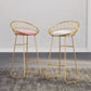 Modern Metal Armless Bar Stool Low Back Armless Bar Chair with Metal Legs