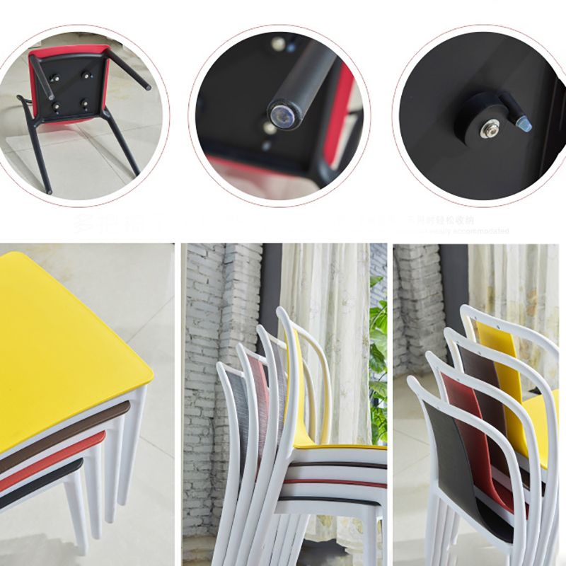 Modern Style Stackable Plastic Chair Slat Back Stacking Side Chair (Set of 2/4) Clearhalo 'Dining Chairs' 'Dining Tables & Seating' 'dining_chair' 'Furniture' 'furniture_dining_chair' 'Kitchen & Dining Furniture' 1200x1200_8f6a85a9-b2e7-4a72-a6ad-2514bbc49aa6