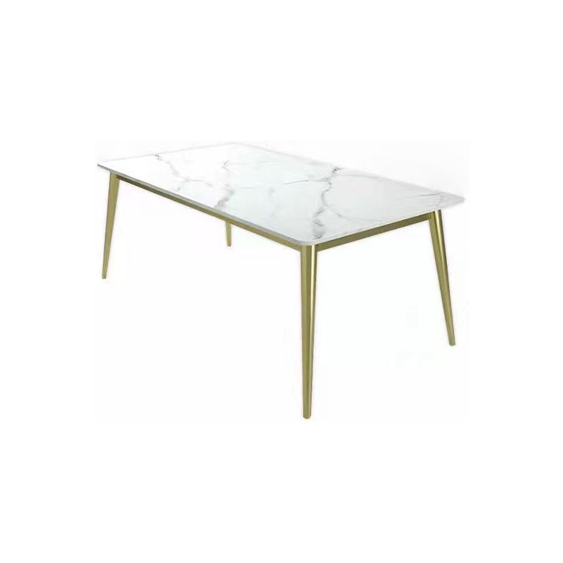 Metal Traditional Luxury Rectangle Table Sintered Stone Top Table with 4 Legs Clearhalo ' dining_table' 'Dining Tables & Seating' 'Dining Tables' 'furn' 'furn_dining_table' 'Furniture' 'furniture_dining_table' 'Kitchen & Dining Furniture' 'kitchen&dining_furn' 'kitchen' 'kitchen_dining_table' 1200x1200_8f6cd8f4-59f2-4f4e-8f4e-7b2b1c0966fc