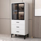 Glam Glass Door Server Wood Dinner Server Cabinet without LED Lights Clearhalo 'buffet_sideboard' 'Buffets & Sideboards' 'furn' 'furn_buffet_sideboard' 'Furniture' 'Kitchen & Dining Furniture' 1200x1200_8f6e28a2-4f5e-4eb6-b0a8-dc2f4e682348