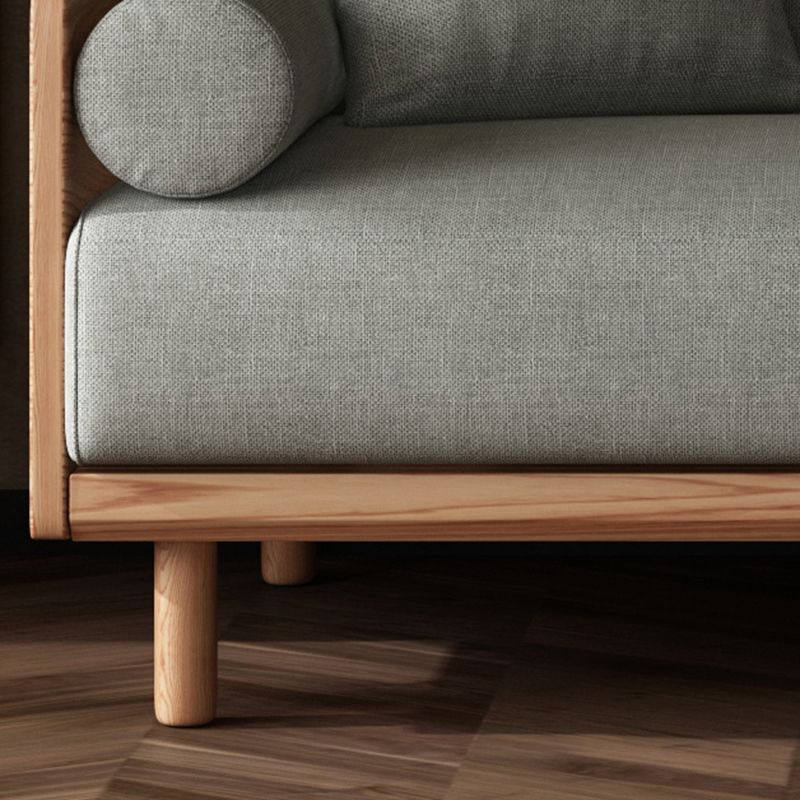 Canapé de linge de lin à braquette standard gris contemporain.