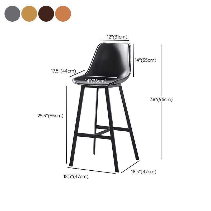 Faux Leather Counter Stool Modern Style Low Back Barstool with Metal Legs Clearhalo 'Bar Furniture' 'Bar Stools' 'bar_stools' 'furn' 'furn_bar_stools' 'Furniture' 'Kitchen & Dining Furniture' 1200x1200_8f6f7916-a70a-4dfc-b0db-376385c0d5ca