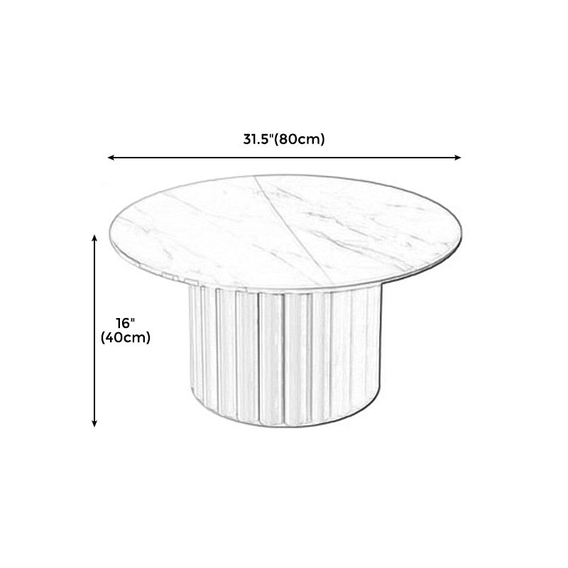 Modern Stone Pedestal Cocktail Table Round Coffee Table - White/Grey Clearhalo 'Coffee & Accent Tables' 'Coffee Tables' 'coffee_tables' 'furn' 'furn_coffee_tables' 'Furniture' 'Living Room Furniture' 1200x1200_8f6faf6b-7709-464f-ab03-941c750ac68a