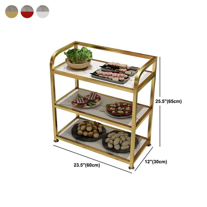 Modern 25.59"H Rolling Prep Table Metal Prep Table for Home Use
